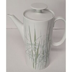 Thomas Rosenthal Porcelain "Grasses" Coffee Pot w/ Lid MCM Raymond Loewy